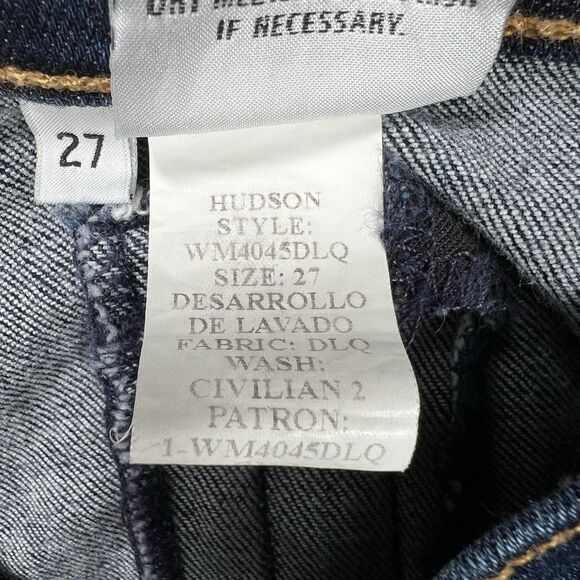 Hudson Moto Jeans Skinny Ankle Zip Pocket Dark Wash Denim Size 27 Y2K Streetwear - Picture 11 of 16